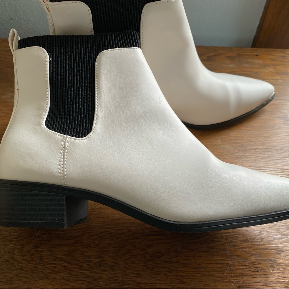 White Worthington Ankle Boots